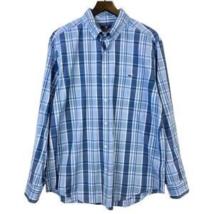 Vineyard Vines Mens Size L Classic Fit Tucker Shirt Stretch Blue Plaid